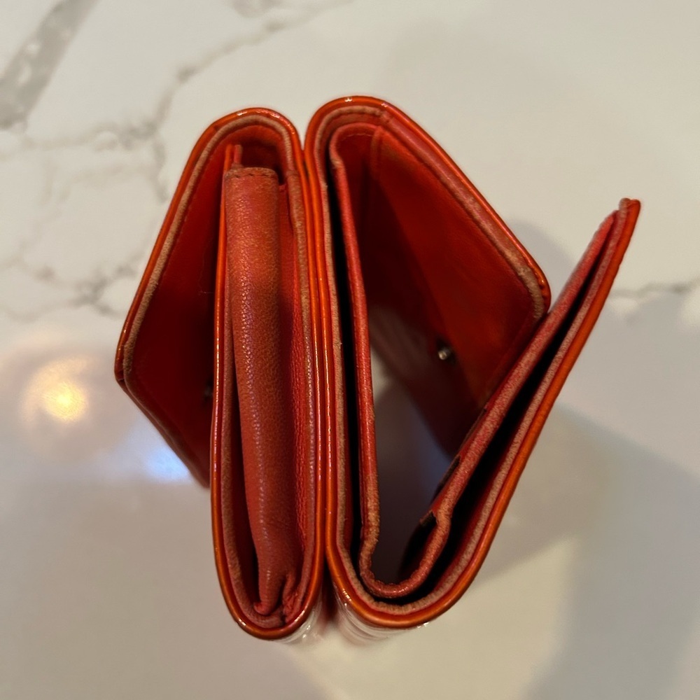 CHANEL Orange Quilted Lucky Charm Wallet - Picture 8 of 13